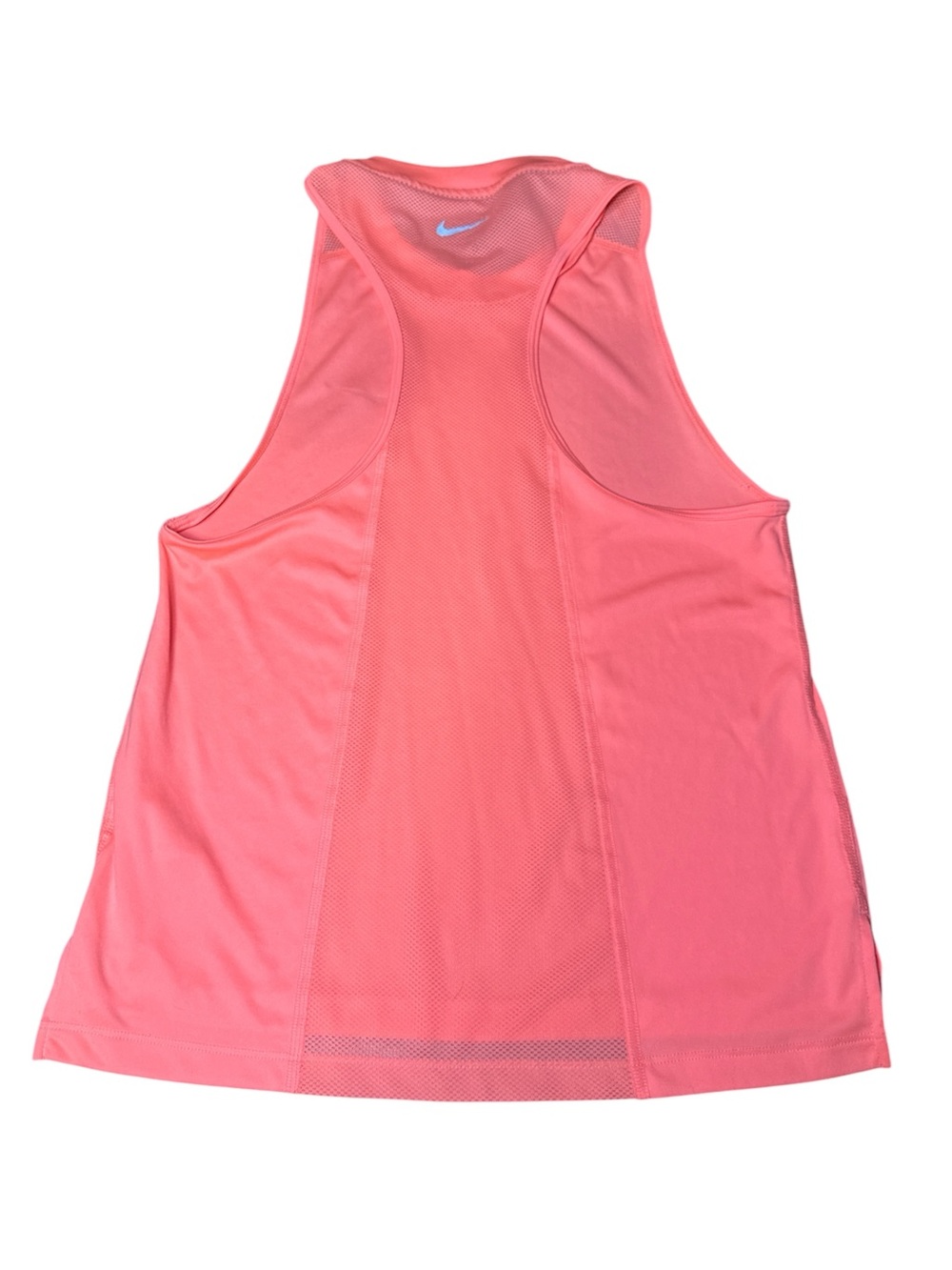 Nike Dri-FIT women’s running tank top in a bright coral/salmon color - Picture 3 of 4